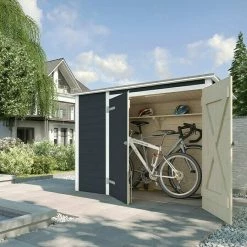 BAUHAUS Weka Gerätehaus Außenbreite Inkl. Dachüberstand: 213 Cm, Außentiefe Inkl. Dachüberstand: 100 Cm, Holz, Anthrazit